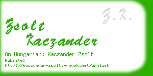 zsolt kaczander business card